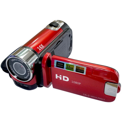 16X Digital Zoom HD 16 Million Pixel Home Travel DV Camera, UK Plug (Red) - Video Cameras by PMC Jewellery | Online Shopping South Africa | PMC Jewellery