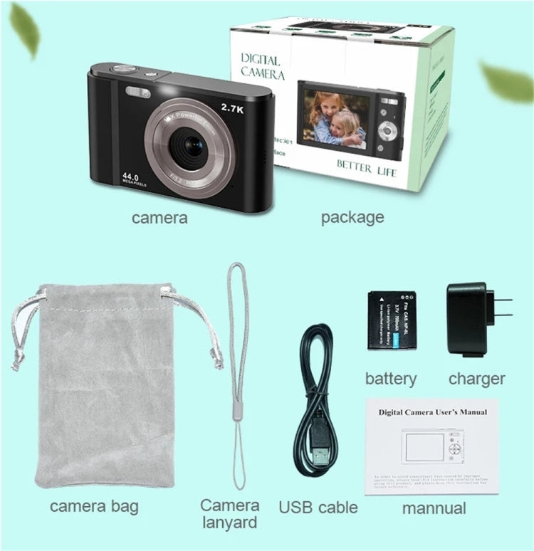 DC302 2.88 inch 44MP 16X Zoom 2.7K Full HD Digital Camera Children Card Camera, US Plug(Purple) - Children Cameras by PMC Jewellery | Online Shopping South Africa | PMC Jewellery | Buy Now Pay Later Mobicred