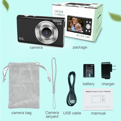 DC402 2.4 inch 44MP 16X Zoom 1080P Full HD Digital Camera Children Card Camera, US Plug (Black) - Children Cameras by PMC Jewellery | Online Shopping South Africa | PMC Jewellery | Buy Now Pay Later Mobicred