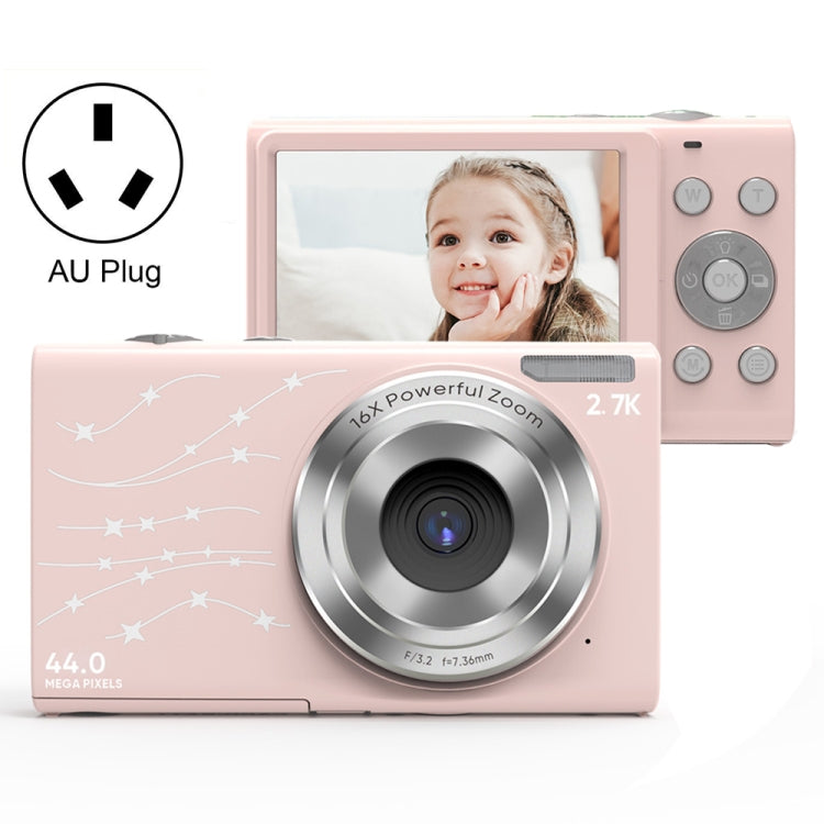 DC402 2.4 inch 44MP 16X Zoom 1080P Full HD Digital Camera Children Card Camera, AU Plug(Pink) - Children Cameras by PMC Jewellery | Online Shopping South Africa | PMC Jewellery | Buy Now Pay Later Mobicred