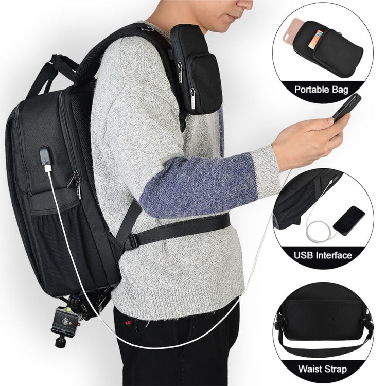 CADeN L5 III Multi-function Digital Camera Dual Shoulders Bag Backpack (Black) - free shipping - PMC TechLife - Order now!