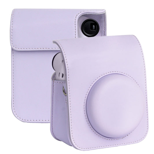 For FUJIFILM instax mini 12 Full Body Leather Case Camera Bag with Strap (Purple) - Leather Bag by PMC Jewellery | Online Shopping South Africa | PMC Jewellery | Buy Now Pay Later Mobicred