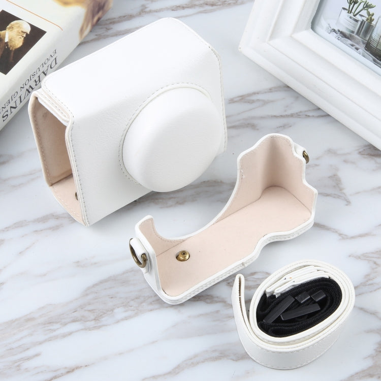 For Sony ZV-1F Vlog Camera Full Body Magnetic Leather Camera Case Bag with Strap (White) - Leather Bag by PMC TechLife | Online Shopping South Africa | PMC TechLife | Buy Now Pay Later Mobicred