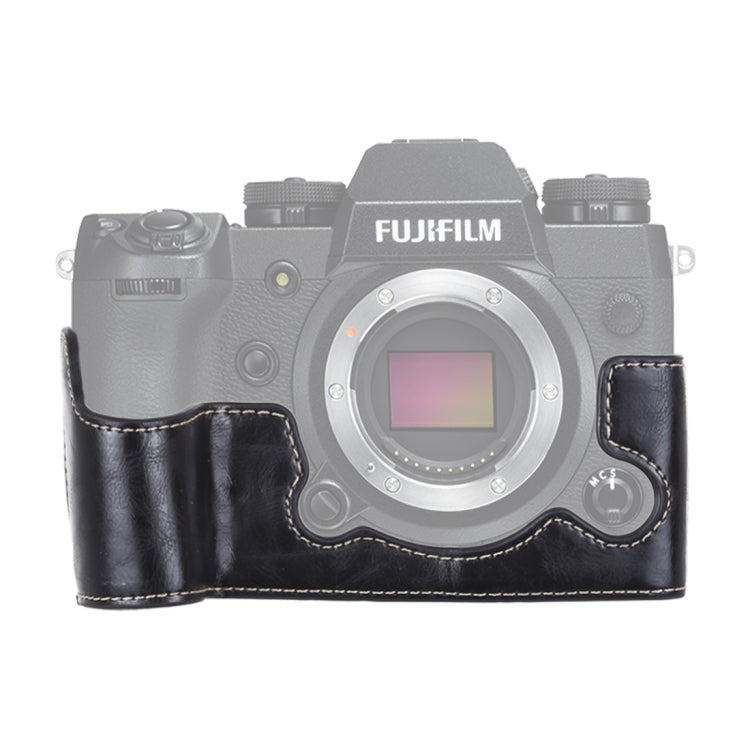1/4 inch Thread PU Leather Camera Half Case Base for FUJIFILM X-H1 (Black) - free shipping - PMC TechLife - Order now!