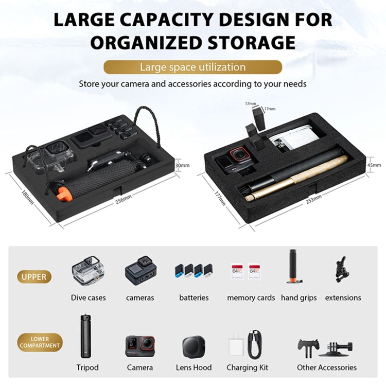 STARTRC DIY Combination Lock Waterproof Dual-layer Suitcase Storage Box (Black) - free shipping - PMC TechLife - Order now!