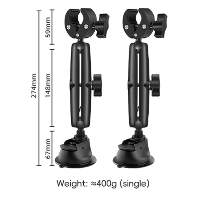 2 x Single-leg Car Suction Cup Mount Crab Clamps Set (Black) - free shipping - PMC TechLife - Order now!