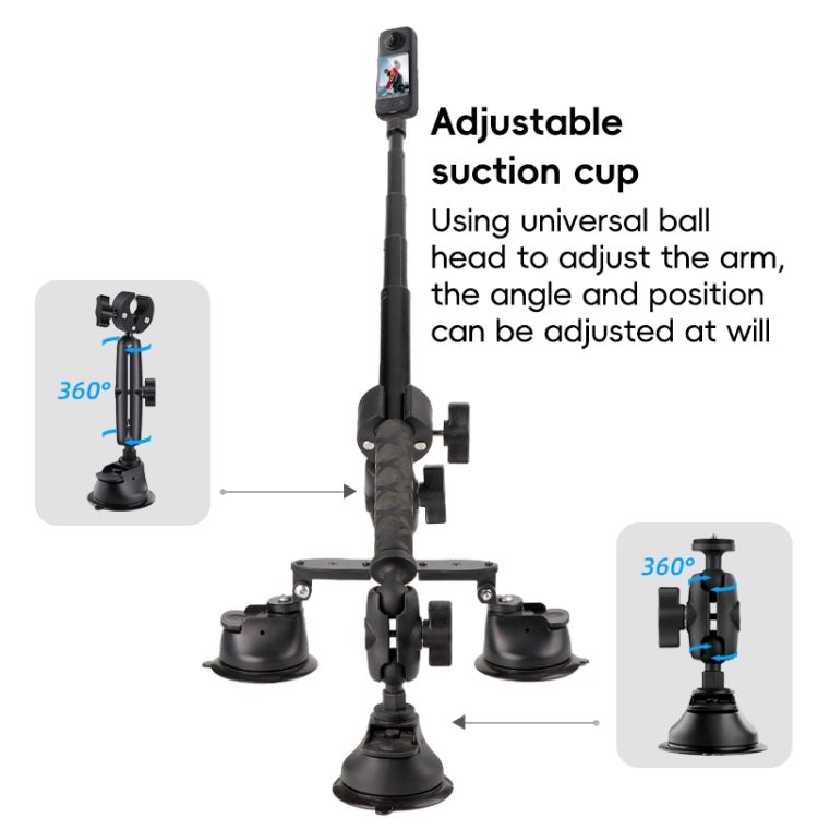 2 x Single-leg Car Suction Cup Mount Crab Clamps Set (Black) - free shipping - PMC TechLife - Order now!