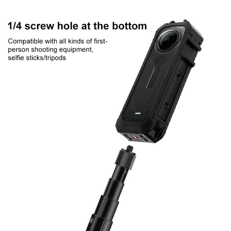 For Insta360 X5 Cold Shoe Carbon Fiber Texture ABS Plastic Protective Frame (Black) - free shipping - PMC TechLife - Order now!