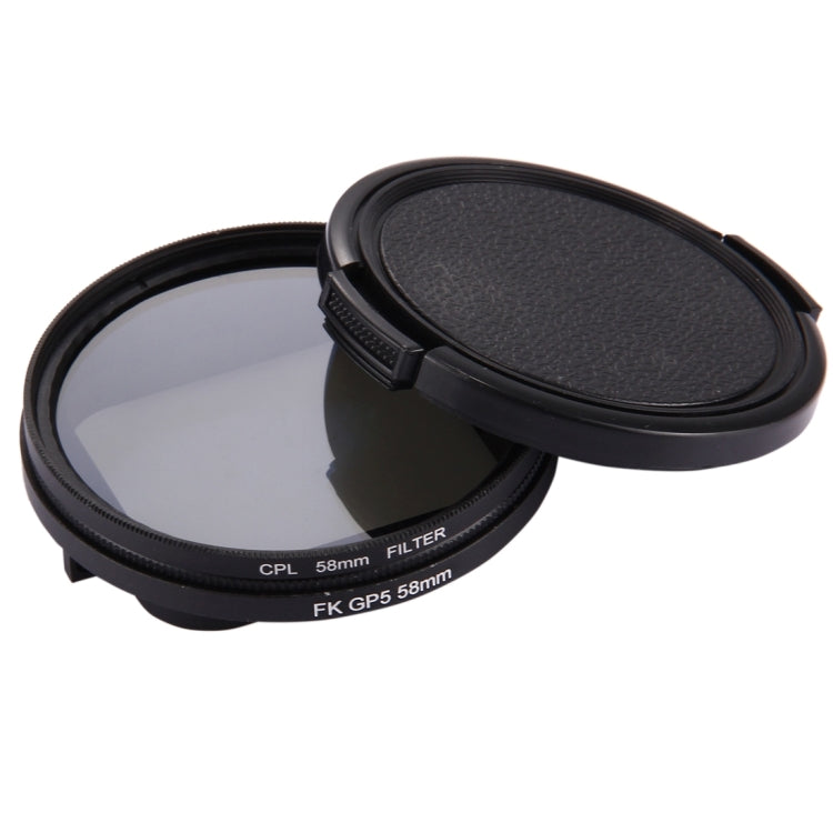 58mm 3 in 1 Round Circle CPL Lens Filter with Cap for GoPro HERO7 Black/6 /5 - Lens Filter by JSR | Online Shopping South Africa | PMC Jewellery | Buy Now Pay Later Mobicred