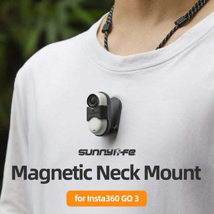 For Insta360 GO 3 Sunnylife Magnetic Neck Mount Chest Body Camera Necklace Lanyard POV Vlog Holder (Black) - Holder by Sunnylife | Online Shopping South Africa | PMC Jewellery | Buy Now Pay Later Mobicred