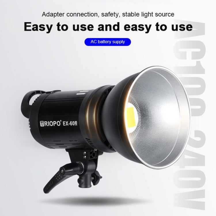 TRIOPO EX-60W Studio Flash Built-in Dissipate Heat System with EX-60III LED Single Light - free shipping - PMC TechLife - Order now!