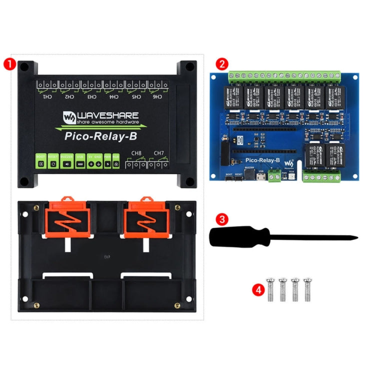 Waveshare Multi Protection 8-Channel Industrial Relay Module for Raspberry Pi Pico - free shipping - PMC Jewellery - Order now!