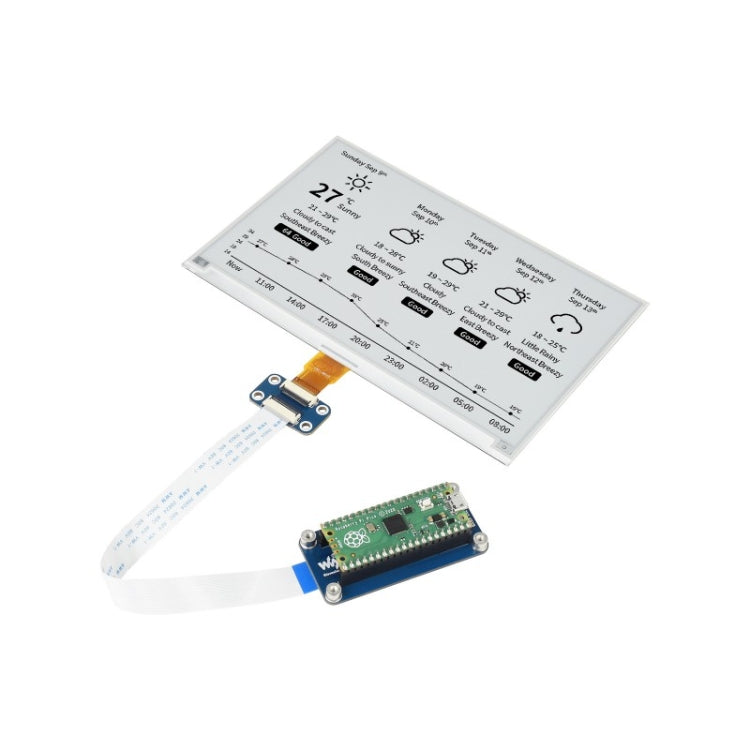 Waveshare 7.5 inch 800x480 pixel Black White E-Paper E-Ink Display Module for Raspberry Pi Pico, SPI Interface - free shipping - PMC Jewellery - Order now!