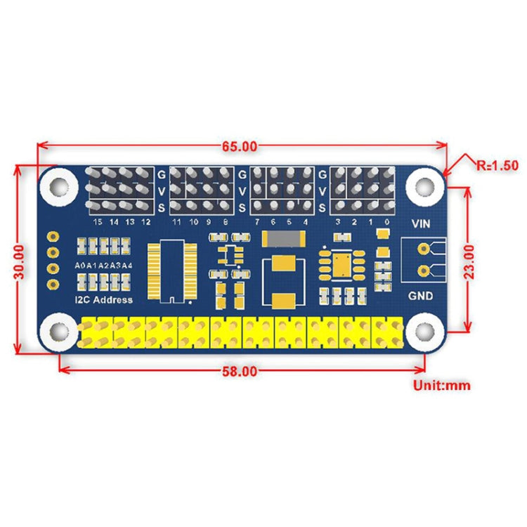 Waveshare 16-Channel 12-bit I2C Servo Driver HAT B for Raspberry Pi - Sockets Adapters Accessories by WAVESHARE | Online Shopping South Africa | PMC Jewellery | Buy Now Pay Later Mobicred