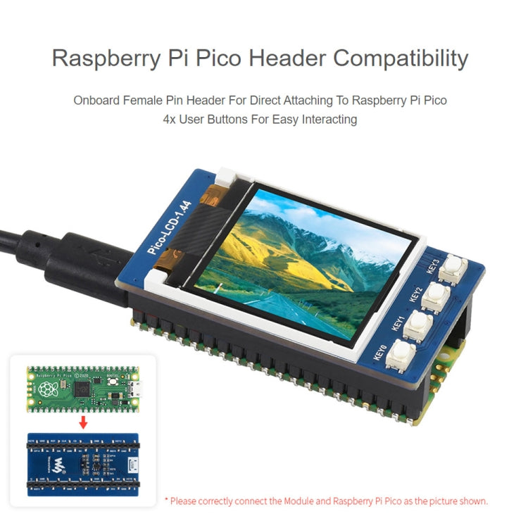 WAVESHARE 1.44 inch LCD 65K Colors 128 x 128 Display Module for Raspberry Pi Pico,  SPI Interface - LCD & LED Display Module by WAVESHARE | Online Shopping South Africa | PMC Jewellery | Buy Now Pay Later Mobicred