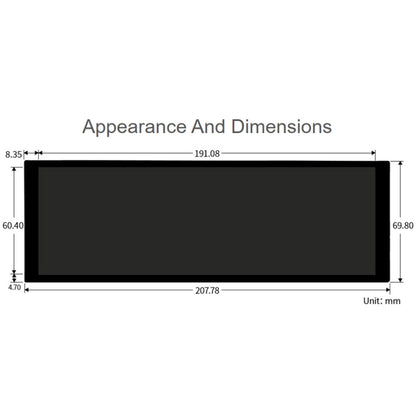 WAVESHARE 7.9 inch Capacitive Touch Display For Raspberry Pi, 400 x 1280, IPS, DSI Interface - LCD & LED Display Module by WAVESHARE | Online Shopping South Africa | PMC Jewellery | Buy Now Pay Later Mobicred