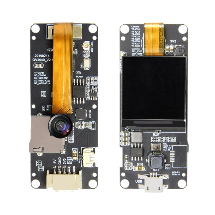 TTGO T-Camera Plus Fish-eye Lens ESP32-DOWDQ6 8MB SPRAM Camera Module OV2640 1.3 inch Display Rear Camera, Wiring Extended Version - Module by TTGO | Online Shopping South Africa | PMC Jewellery | Buy Now Pay Later Mobicred