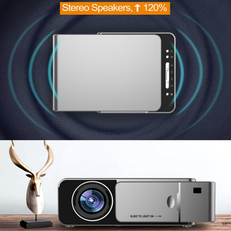 T6 2000ANSI Lumens Mini Theater Projector, Android 7.1 RK3128 Quad Core, 1GB+8GB, US Plug(Silver) - LED Projector by PMC Jewellery | Online Shopping South Africa | PMC Jewellery | Buy Now Pay Later Mobicred