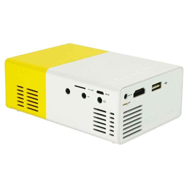 YG300 400LM Portable Mini Home Theater LED Projector with Remote Controller, Support HDMI, AV, SD, USB Interfaces, (Built-in 1300mAh Lithium battery)(Yellow) - LED Projector by PMC Jewellery | Online Shopping South Africa | PMC Jewellery | Buy Now Pay Later Mobicred