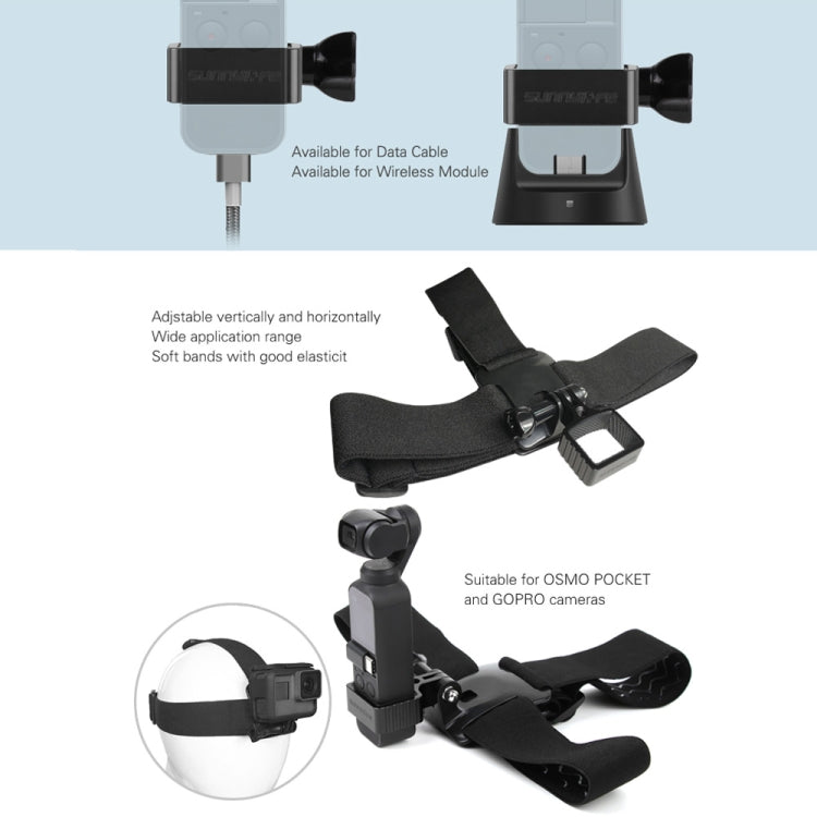 Sunnylife OP-Q9200 Metal Adapter + Headband  for DJI OSMO Pocket - Chest & Head Belt by Sunnylife | Online Shopping South Africa | PMC Jewellery | Buy Now Pay Later Mobicred