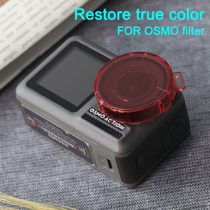 Snap-on Round Shape Color Lens Filter for DJI Osmo Action (Red) -  by PMC Jewellery | Online Shopping South Africa | PMC Jewellery | Buy Now Pay Later Mobicred