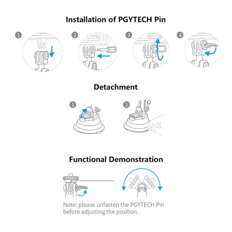 PGYTECH P-GM-132 Action Camera Suction Cup Phone Holder for DJI Osmo Action & GoPro 8/7(Silver) -  by PGYTECH | Online Shopping South Africa | PMC Jewellery | Buy Now Pay Later Mobicred