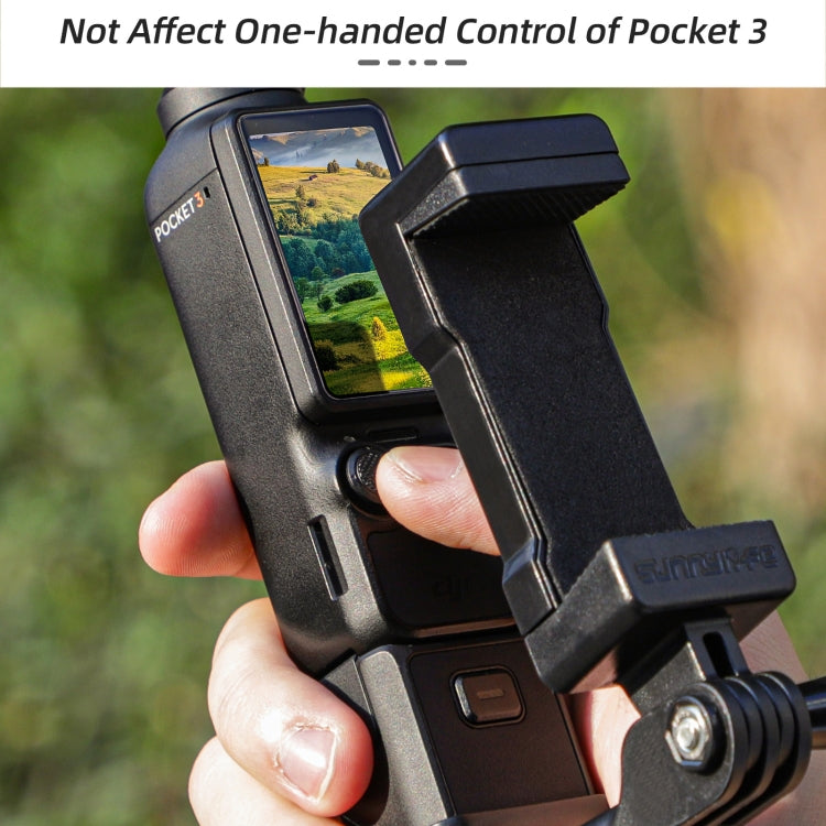 For DJI OSMO Pocket 3 Sunnylife Front Phone Holder Mount Handheld Tripod Expansion Brackets (Black) - Mount & Holder by Sunnylife | Online Shopping South Africa | PMC TechLife | Buy Now Pay Later Mobicred