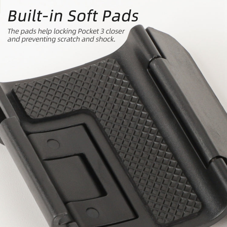 For DJI OSMO Pocket 3 Sunnylife Expansion Adapter Foldable Dual Hooks Adapter Protective Case Bracket (Black) - free shipping - PMC TechLife - Order now!