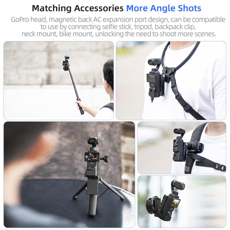 For DJI Osmo Pocket 3 STARTRC Folding Magnetic Mount Base Fixed Bracket (Black) - free shipping - PMC TechLife - Order now!