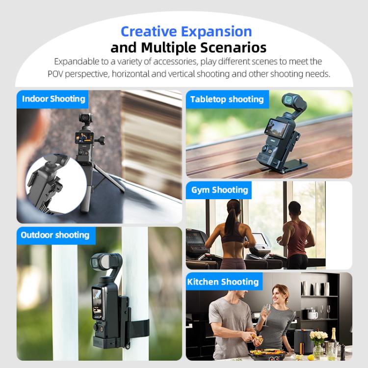 For DJI Osmo Pocket 3 STARTRC Folding Magnetic Mount Base Fixed Bracket (Black) - free shipping - PMC TechLife - Order now!