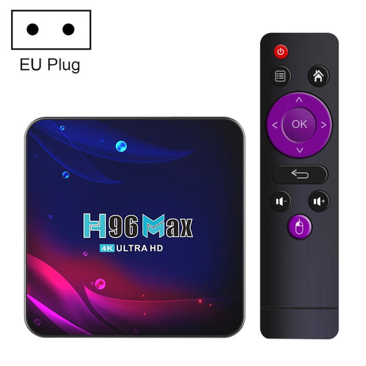 H96 Max V11 4K Smart TV BOX Android 11.0 Media Player with Remote Control, RK3318 Quad-Core 64bit Cortex-A53, RAM: 4GB, ROM: 32GB, Support Dual Band WiFi, Bluetooth, Ethernet, EU Plug - RK3318 by PMC Jewellery | Online Shopping South Africa | PMC Jewellery | Buy Now Pay Later Mobicred