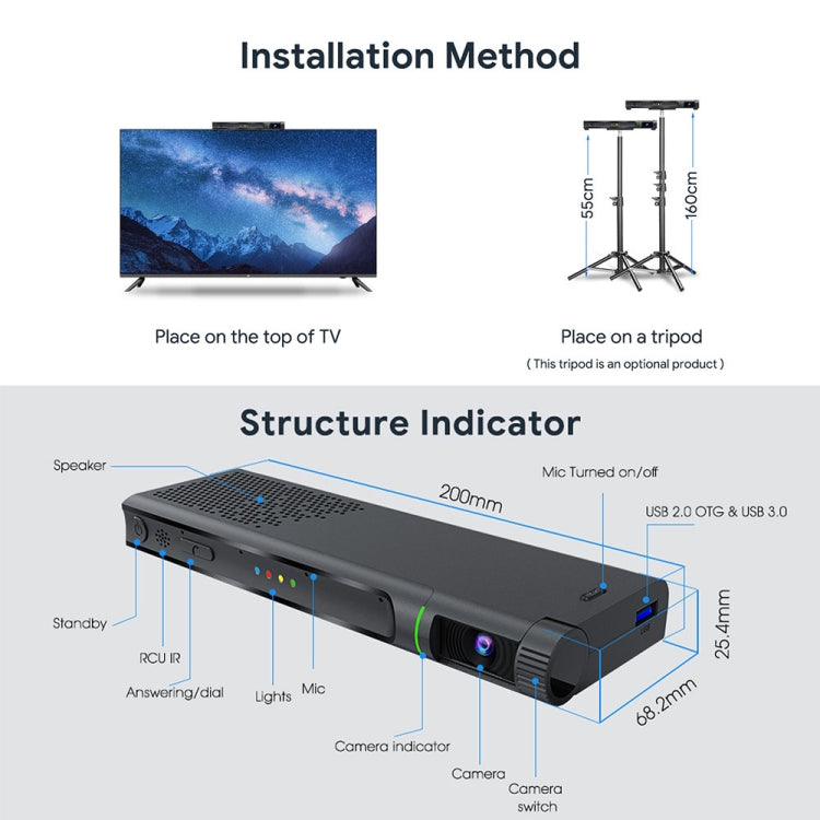 MECOOL KA2 Video Calling on TV Android 10.0 Smart TV Box with Remote Control, Amlogic S905X4 Quad Core Cortex A35, 2GB+16GB, Dual-Band / Ethernet / Camera(UK Plug) - Amlogic S905 by MECOOL | Online Shopping South Africa | PMC Jewellery | Buy Now Pay Later Mobicred