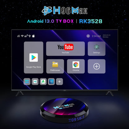 H96 Max 8K Ultra HD Smart TV Box Android 13.0 Media Player with Remote Control, RK3528 Quad-Core, 4GB+32GB(US Plug) - RK3318 by PMC Jewellery | Online Shopping South Africa | PMC Jewellery | Buy Now Pay Later Mobicred