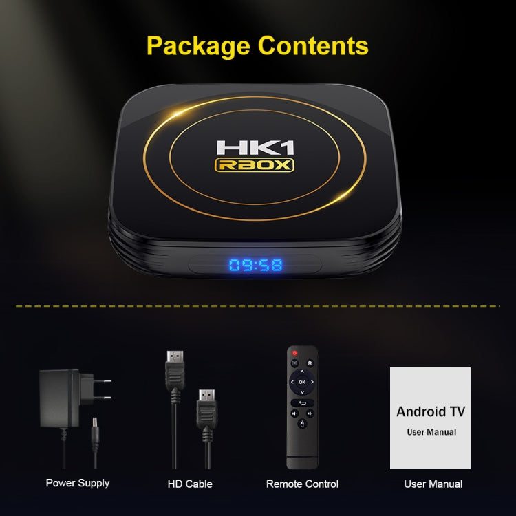 HK1 RBOX-H8S 4K Ultra HD Android 12.0 Smart TV Box with Remote Control, Allwinner H618 Quad-Core, 4GB+32GB(EU Plug) - Amlogic S905 by PMC Jewellery | Online Shopping South Africa | PMC Jewellery | Buy Now Pay Later Mobicred