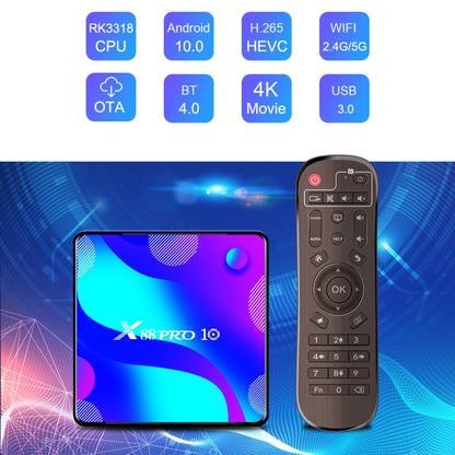 X88 Pro 10 4K Ultra HD Android TV Box with Remote Controller, Android 10.0, RK3318 Quad-Core 64bit Cortex-A53, 2GB+16GB, Support Bluetooth / Dual-Band WiFi / TF Card / USB / AV / Ethernet(EU Plug) - RK3318 by PMC Jewellery | Online Shopping South Africa | PMC Jewellery | Buy Now Pay Later Mobicred