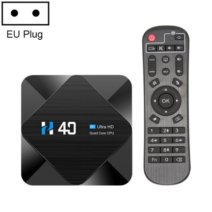 H40 4K Ultra HD Smart TV BOX Android 10.0 Media Player with Remote Control, Quad-core, RAM: 4GB, ROM: 64GB(EU Plug) - Amlogic S905 by PMC Jewellery | Online Shopping South Africa | PMC Jewellery | Buy Now Pay Later Mobicred