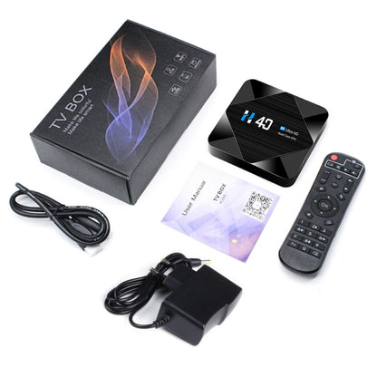 H40 4K Ultra HD Smart TV BOX Android 10.0 Media Player with Remote Control, Quad-core, RAM: 4GB, ROM: 64GB(EU Plug) - Amlogic S905 by PMC Jewellery | Online Shopping South Africa | PMC Jewellery | Buy Now Pay Later Mobicred