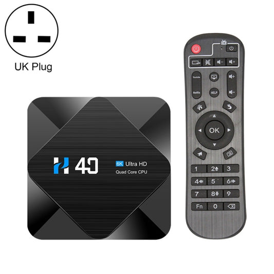 H40 4K Ultra HD Smart TV BOX Android 10.0 Media Player with Remote Control, Quad-core, RAM: 4GB, ROM: 64GB(UK Plug) - Amlogic S905 by PMC Jewellery | Online Shopping South Africa | PMC Jewellery | Buy Now Pay Later Mobicred