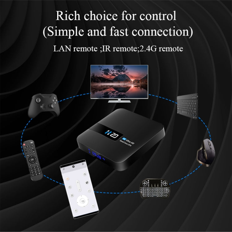 H20 4K Smart TV BOX Android 10.0 Media Player with Remote Control, Quad Core RK3228A, RAM: 1GB, ROM: 8GB, 2.4GHz WiFi, UK Plug - RK3228A by PMC Jewellery | Online Shopping South Africa | PMC Jewellery | Buy Now Pay Later Mobicred