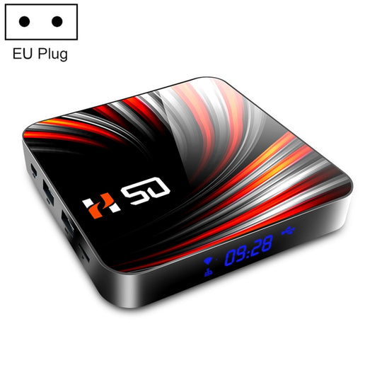 H50 4K Smart TV BOX Android 10.0 Media Player with Remote Control, Quad Core RK3318, RAM: 2GB, ROM: 16GB, 2.4GHz/5GHz WiFi, Bluetooth, EU Plug - RK3318 by PMC Jewellery | Online Shopping South Africa | PMC Jewellery | Buy Now Pay Later Mobicred