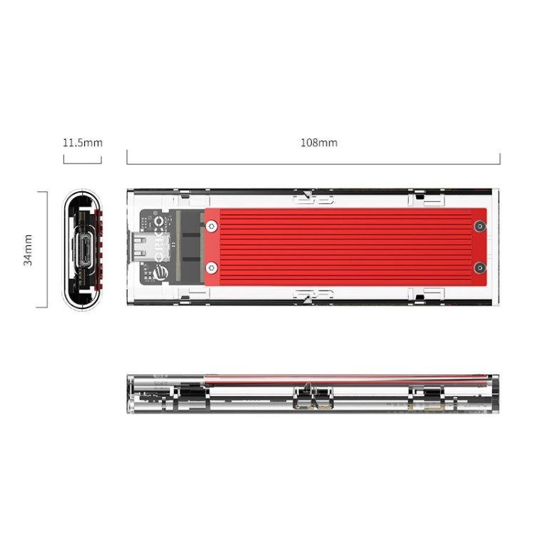 ORICO TCM2-C3 NVMe M.2 SSD Enclosure (10Gbps)(Red) - HDD Enclosure by ORICO | Online Shopping South Africa | PMC Jewellery | Buy Now Pay Later Mobicred