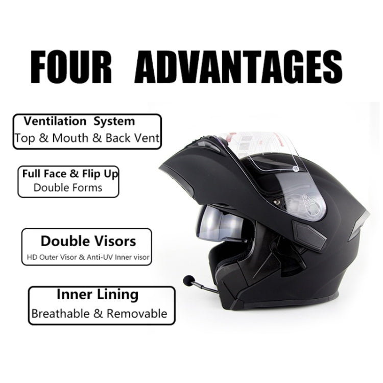 Soman 955 Skyeye Motorcycle Full / Open Face Bluetooth Helmet Headset Full Face, Supports Answer / Hang Up Calls(Matte Black) - Helmets by SOMAN | Online Shopping South Africa | PMC Jewellery | Buy Now Pay Later Mobicred