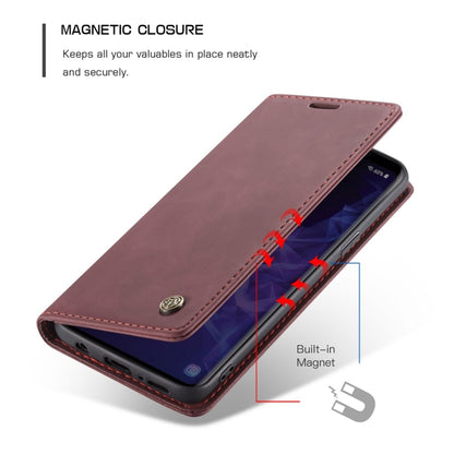 CaseMe-013 Multifunctional Retro Frosted Horizontal Flip Leather Case with Card Slot & Holder & Wallet for Galaxy S9(Wine Red) - Galaxy Phone Cases by CaseMe | Online Shopping South Africa | PMC Jewellery | Buy Now Pay Later Mobicred