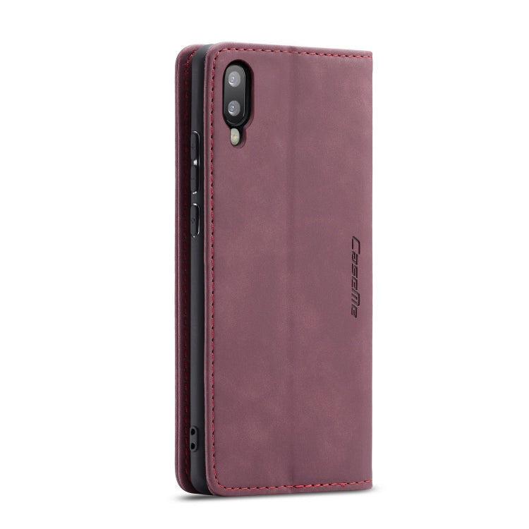 CaseMe-013 Multifunctional Horizontal Flip Leather Case with Card Slot & Holder for Galaxy M10(Wine Red) - Galaxy Phone Cases by CaseMe | Online Shopping South Africa | PMC Jewellery | Buy Now Pay Later Mobicred