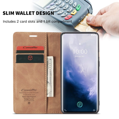 CaseMe-013 Multi-functional Retro Frosted Horizontal Flip Leather Case with Card Slot & Holder & Wallet For OnePlus 7 Pro(Brown) - OnePlus Cases by CaseMe | Online Shopping South Africa | PMC Jewellery | Buy Now Pay Later Mobicred