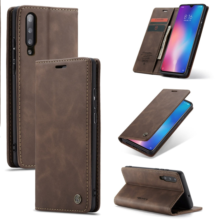 CaseMe-013 Multi-functional Retro Frosted Horizontal Flip Leather Case with Card Slot & Holder & Wallet For Xiaomi Mi 9(Coffee) - Xiaomi Cases by CaseMe | Online Shopping South Africa | PMC Jewellery | Buy Now Pay Later Mobicred