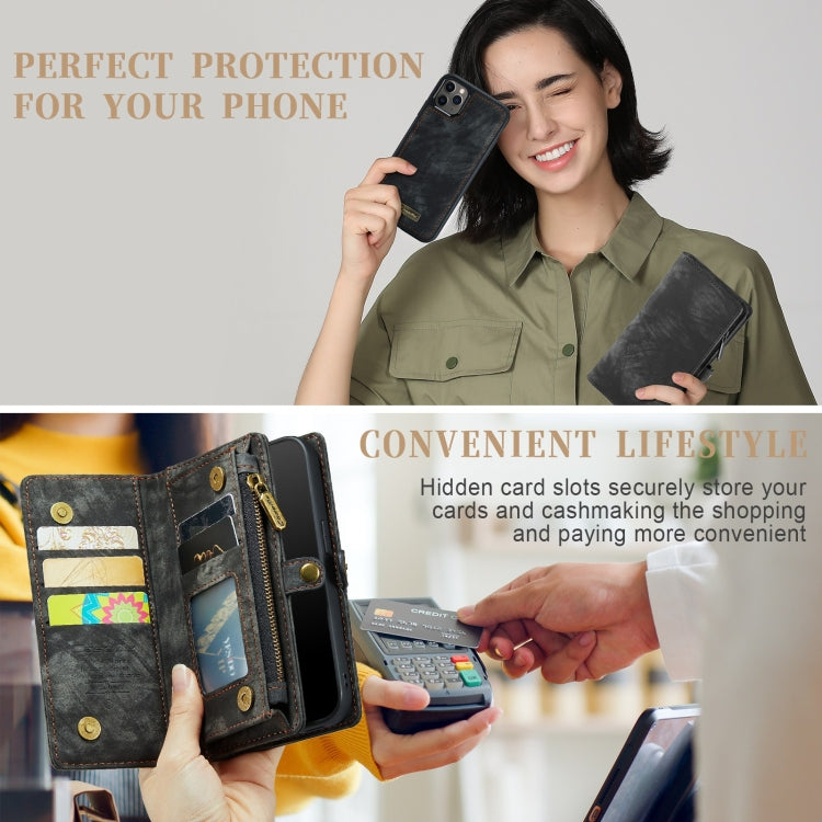 For iPhone 11 Pro Max CaseMe-008 Detachable Multifunctional Horizontal Flip Leather Case with Card Slot & Holder & Zipper Wallet & Photo Frame (Black) - iPhone 11 Pro Max Cases by CaseMe | Online Shopping South Africa | PMC Jewellery | Buy Now Pay Later Mobicred