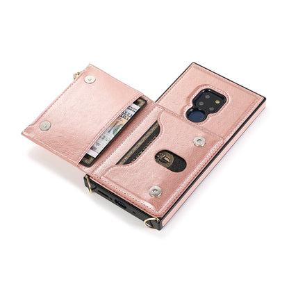 For Huawei Mate 20 Square Zipper Wallet Bag TPU+PU Back Cover Case with Holder & Card Slots & Wallet & Cross-body Strap(Rose Gold) - Huawei Cases by PMC Jewellery | Online Shopping South Africa | PMC Jewellery