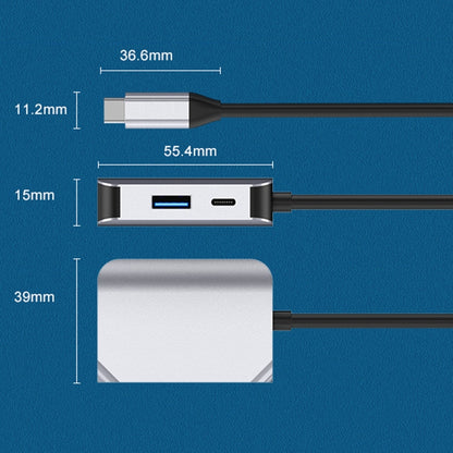 HW-6003 3 In 1 Type-C / USB-C to HDMI + PD + USB 3.0 Docking Station Adapter Converter(Grey) - USB HUB by PMC Jewellery | Online Shopping South Africa | PMC Jewellery | Buy Now Pay Later Mobicred