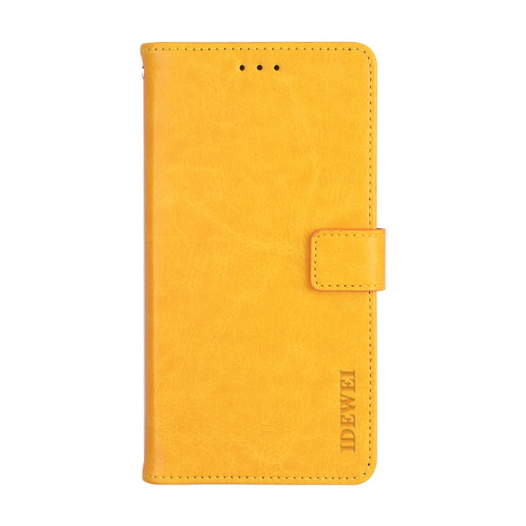 For Fujitsu Arrows RX idewei Crazy Horse Texture Horizontal Flip Leather Case with Holder & Card Slots & Wallet(Yellow) - More Brand by idewei | Online Shopping South Africa | PMC Jewellery | Buy Now Pay Later Mobicred